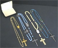 Rosaries-4 pieces-1 metal and 3 plastic beads
