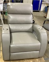 Gray Leather Recliner (Electric, tested)