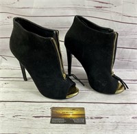 Black suede shoes, size 7, ladies