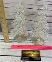 2 plastic Christmas trees