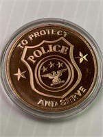 Police to Protect&Serve 1oz Copper Round NICE GIFT