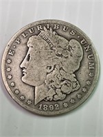 1892 O Morgan Silver Dollar