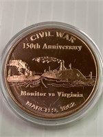 Civil War 150 yr Anniversary 1 oz Copper Round