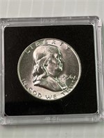 1956 Franklin Silver Half Dollar GEM BU In Protect