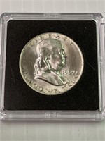 1959 D Franklin Silver Half Dollar BU in Protect