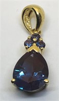 10KT YELLOW GOLD MYSTIC TOPAZ PENDANT 1.20 GRS