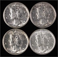 Mercury Dimes - Some BU? (4)