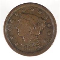 1854 Coronet (Braided Hair) Large Cent