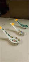 Decorative Japanese Soup Spoons (Set of Three)