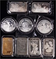9 ozt of Easter Themed Silver Bars & Rounds