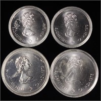 1970's (BU?) Canada Olympic Silver Coins (4)