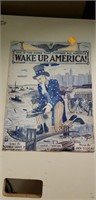 Vintage "Wake Up, America" Sheet Music by Jack