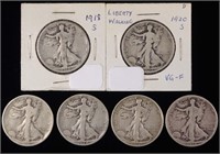 Walking Liberty Half Dollars - pre-1930 (6)