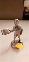 Vntg Pewter? Paper Boy Figurine -"The Inland"