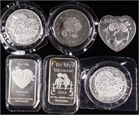 Fine Silver Bars & Rounds - Holiday Themed (6)