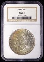 1887 Morgan Silver Dollar (NGC MS63)