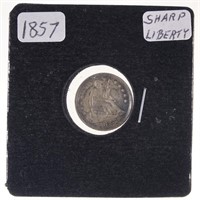 1857 Seated Liberty Half Dime (Nice Detail!)