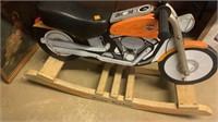Harley Davidson Themed Wooden Rocking Horse with