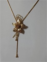Gold Flower 28" Length Adjustable Necklace