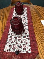 Red & Black with Sparkles Table Runner + Matching