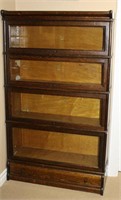 Oak 4  section stacking barrister cabinet,