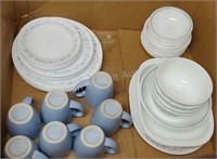55 pieces Corelle dishware – dinner plates,