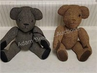 Two vintage hand-made teddy bears with movable