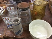 For Jim Beam glasses, pottery, glass jar,