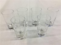 Six drinking glasses
