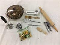 Kitchen utensils and baking dish