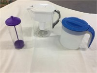 Brita water filtration pitcher, plastic pitcher