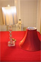 CLEAR 24" BUBBLE LAMP W/SILVER SHADE -RED ALSO