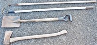 Long Handled Hoe, Fork, Spade, Axe