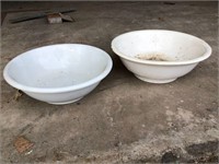 2 LARGE BOWLS FROM PITCHER & BOWLS