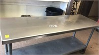 Stainless top table on wheels
