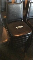 LOT OF 6 BLACK STACKABLE DINING CHAIRS