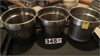 3 SOUP POTS-WATER ONLY; 9" DIAMETER
