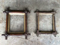 2 NICE ANTIQUE CRISS CROSS PICTURE FRAMES