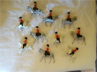 Antique Britain 10 metal toy soldiers on horses