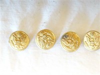 4 Military brass buttons