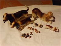 Mini Dog Figurines some marked bone china 11+