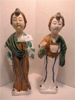 2 Oriental Statues 16"H - One Hand Broken