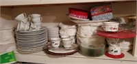 Contents of shelf not including Noritake china
