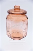 Glass Planters Peanuts 5 Cent Pink Depression Jar