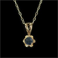 14K Yellow gold gemstone pendant with