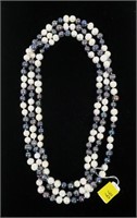 8-9mm 62" black and white freshwater pearl necklac