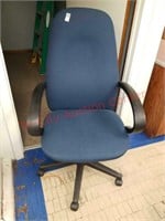 Rolling Adjustable Swivel Office blue Arm Chair