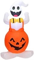 Inflatable Scary Ghost with Pumpkins Halloween LED