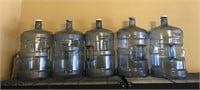 115 - LOT OF 5, 5-GALLON WATER BOTLES