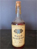 Vintage 1940 Blue Ribbon bourbon whiskey bottle
